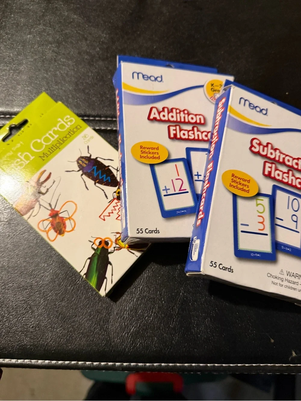 Set of 3 math flash card decks